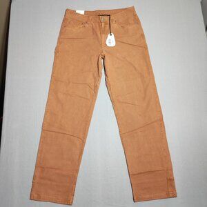 NWT prAna jeans men's 33X34 desert brown colour relaxed straight durable fabric